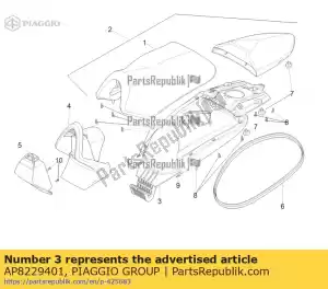 Piaggio Group AP8229401 parte inferior del sillín cpl. - Lado inferior