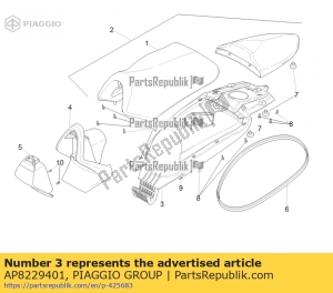 aprilia AP8229401 saddle bottom. cpl. - Bottom side