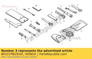 honda 89101MBZK00 borsa, attrezzo (200) - Il fondo