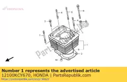 Here you can order the cylinder comp. From Honda, with part number 12100KCY670: