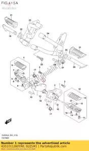 Suzuki 4351011J00YAP suporte, fr pé - Lado inferior