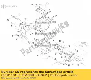 Piaggio Group GU98110199 broche m10x205 - La partie au fond