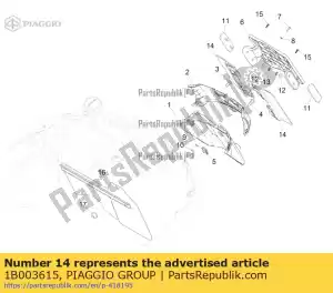 Piaggio Group 1B003615 extensión de matrícula - Lado inferior