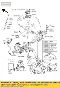 Kawasaki 51087508115Q tank-comp-fuel, m.d. czarny - Dół