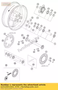 ktm 61010001044 roda traseira cpl. 05 - Lado inferior