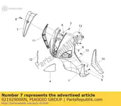 Ici, vous pouvez commander le couvercle en corne auprès de Piaggio Group , avec le numéro de pièce 62192900RN: