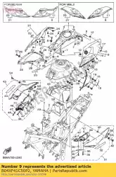 zijdeksel tank 1 mbl2 van Yamaha, met onderdeel nummer B04XF41C50P2, bestel je hier online: