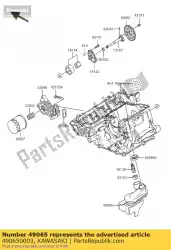 filterolie zx1000-c1h van Kawasaki, met onderdeel nummer 490650003, bestel je hier online: