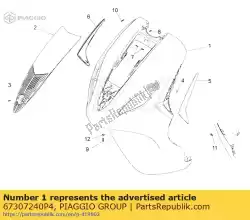 Qui puoi ordinare scudo frontale rosa da Piaggio Group , con numero parte 67307240P4: