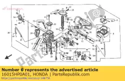 Qui puoi ordinare nessuna descrizione disponibile al momento da Honda , con numero parte 16015HP0A01: