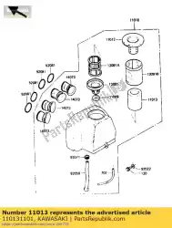 element-luchtfilter zx750-a1 van Kawasaki, met onderdeel nummer 110131101, bestel je hier online: