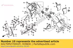 Honda 64270MZ7000ZF cowl, inner half *b143m * - Bottom side
