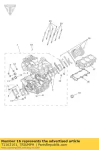 triumph T1163101 main bearing shell - Bottom side