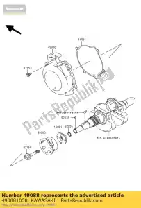 Kawasaki 490881058 starter-terugslag - Onderkant