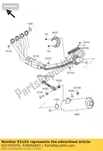 Kawasaki 921530554 bolt,6x12 - Bottom side