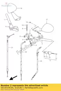 Suzuki 5615019C00 guiador, lh - Lado inferior