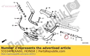 honda 53104MCAA60 gewicht b, handvat - Onderkant