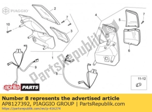 aprilia AP8127392 achterlicht kabelboom. - Onderkant