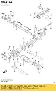 suzuki 2552512B10 staaf, versnellingspook: - Onderkant