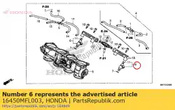 Here you can order the injector assy., fuel from Honda, with part number 16450MFL003: