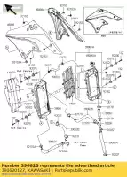 390620127, Kawasaki, hose-cooling,rad lh-fit kawasaki kx  r f kx250f 250 , New