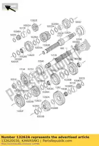 kawasaki 132620030 engranaje, salida 5ta, 24t zr1000-a1 - Lado inferior