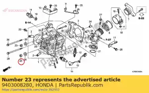 Honda 9403008280 écrou hexagonal, 8 mm - La partie au fond
