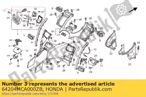 Honda 64204MCA000ZB moldagem, r. acabamento da capota * pb - Lado inferior