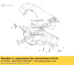 Aquí puede pedir cubierta superior del manillar de Piaggio Group , con el número de pieza 673646: