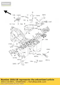 Kawasaki 350111638EZ ficar, fr, lh, c.gray - Lado inferior