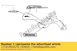 Aquí puede pedir emblema, r. Depósito de combustible de Honda , con el número de pieza 17531MEA670: