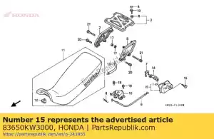 Honda 83650KW3000 cubierta, cerradura del asiento - Lado inferior