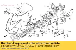 kappenset, boven (wl) * type6 * (type6) van Honda, met onderdeel nummer 64100MBWH90ZA, bestel je hier online: