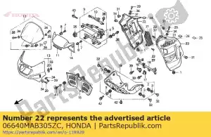 Honda 06640MAB305ZC ensemble de capot, r. fr. côté * ty - La partie au fond