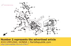 honda 43311MFLD00 pipe comp. a, rr. brake - Bottom side