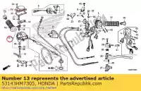 53143HM7305, Honda, caso completo, leva dell'acceleratore honda  trx 250 300 350 400 420 450 500 700 2000 2001 2002 2003 2004 2005 2006 2007 2008 2009 2010 2011 2012 2017 2018 2019 2020, Nuovo