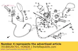 Here you can order the switch unit, horn from Honda, with part number 35180GAV701: