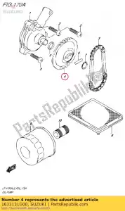 Suzuki 1633131G00 pignon, huile pu - La partie au fond