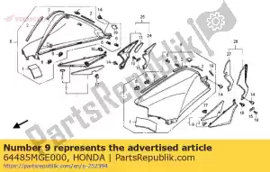 honda 64485MGE000 bewaker, l. knie - Onderkant