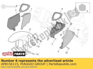 aprilia AP8156115 voorspatbord. zilver - Onderkant