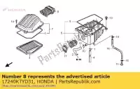 17240KTYD31, Honda, condotto, ingresso honda cbr repsol rs  r rw rt cbr125rw cbr125r cbr125rt cbr125rs 125 , Nuovo