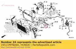 Aqui você pode pedir o junta, mangueira de três vias em Honda , com o número da peça 19511MFND00: