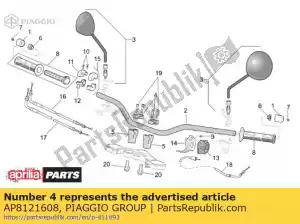 Piaggio Group AP8121608 cuello del manillar - Lado inferior