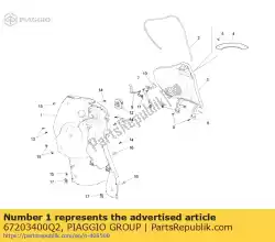 Aqui você pode pedir o luva frontal comp. Em Piaggio Group , com o número da peça 67203400Q2: