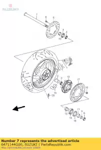 Suzuki 6471144G00 eixo traseiro - Lado inferior