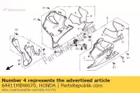 64411MBW670, Honda, tapete a, r. capuz inferior honda cbr 600 2001 2002, Novo