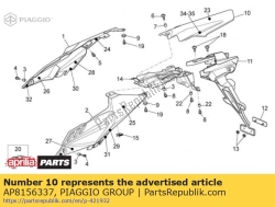 Aprilia AP8156337, Rear mudguard, OEM: Aprilia AP8156337