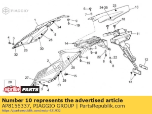 aprilia AP8156337 rear mudguard - Bottom side
