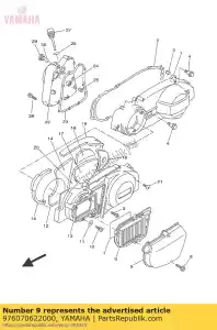 yamaha 976070622000 screw, pan head with washer - Bottom side