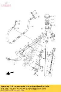 yamaha 5PS258741000 mangueira, freio - Lado inferior
